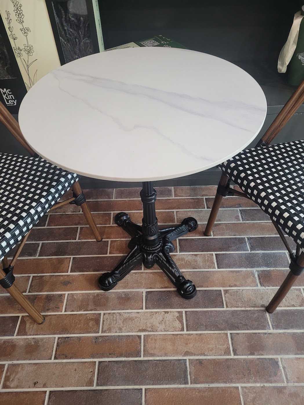 marble top bistro tables